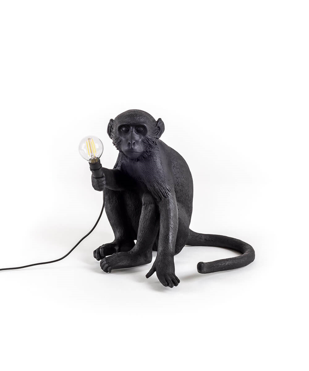 Image of Monkey Sitting Außen Tischleuchte Schwarz - Seletti bei Lampenmeister.ch